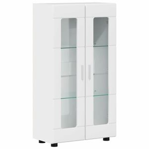 vidaXL Buffet com porta FLORIN Branco Brilhante 55,5 x 29 x 103 cm