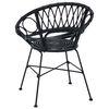vidaXL Cadeira de jantar 2 pcs Preto 49 x 51 x 81 cm Rattan e Ferro