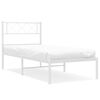 vidaXL Estrutura de cama com cabeceira 100x200 cm metal branco