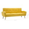 vidaXL Sofá de 3 lugares em tecido amarelo
