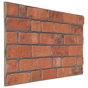vidaXL Pain&eacute;is de parede 10 unid. 100 x 50 cm Terracota Espuma EPS