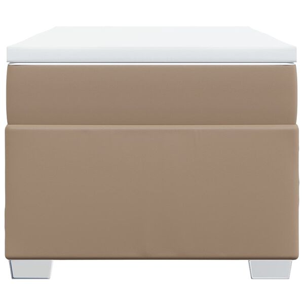 vidaXL Cama com molas/colch&atilde;o 90x190 cm couro artificial cappuccino