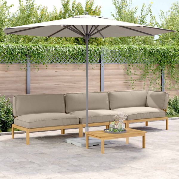 vidaXL Conjunto de Sof&aacute;s com almofada Liso 4 pcs Cinzento-acastanhado