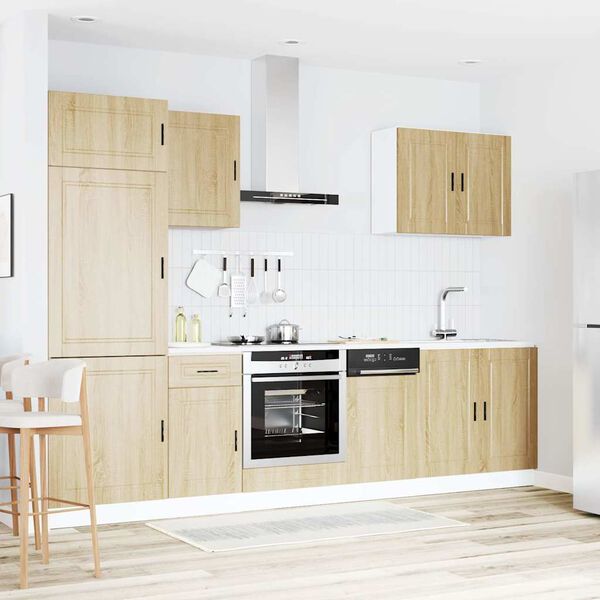 vidaXL 7 pe&ccedil;as arm&aacute;rio de cozinha conjunto Porto sonoma carvalho