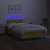 vidaXL Cama box spring c/ colch&atilde;o e LED 120x200 cm tecido verde