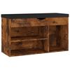 vidaXL Banco sapateira + almofad&atilde;o 80x30x47cm contrap. carvalho fumado