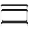 vidaXL Mesa consola 100x29x75 cm derivados de madeira preto