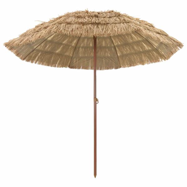vidaXL Parasol de Praia Natural 255 x 255 x 255 cm Poli&eacute;ster e A&ccedil;o
