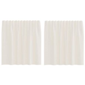 vidaXL Cortinas de voile com bolsos para var&atilde;o 2 pcs creme