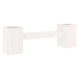 vidaXL Banco c/ vasos 184,5x39,5x56,5cm madeira de pinho maciça branco