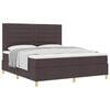 vidaXL Cama Box com colch&atilde;o Marrom Escuro 180 x 200 cm tecido