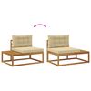 vidaXL Conjunto de Sof&aacute;s para Exterior 2 Pe&ccedil;a Natural e Bege