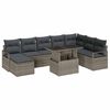 vidaXL Conjunto de Sof&aacute; de Jardim 9 unid. Cinzeto Rattan Sint&eacute;tico