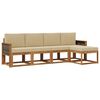 vidaXL Conjunto de Sof&aacute;s para Exterior 5 pcs Natural e Bege Poli&eacute;ster