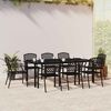vidaXL 9 pcs conjunto de jantar para jardim a&ccedil;o antracite