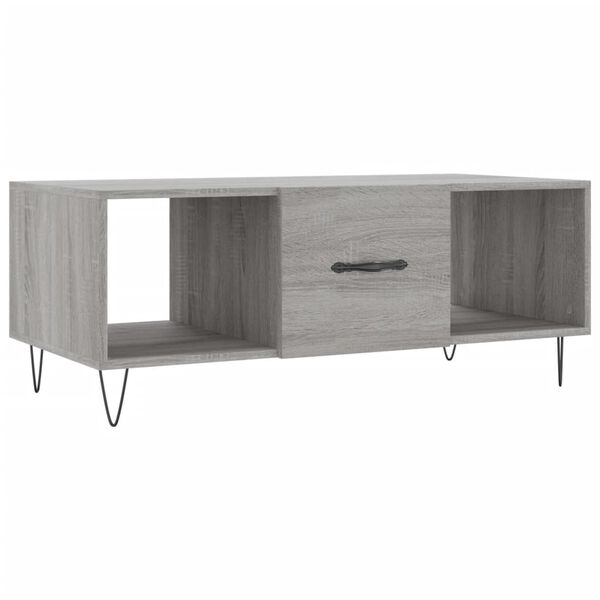 vidaXL Mesa de centro 102x50x40cm derivados de madeira cinzento sonoma