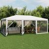 vidaXL Tenda p/ festas c/ 10 paredes laterais malha 6x4 m PEAD branco