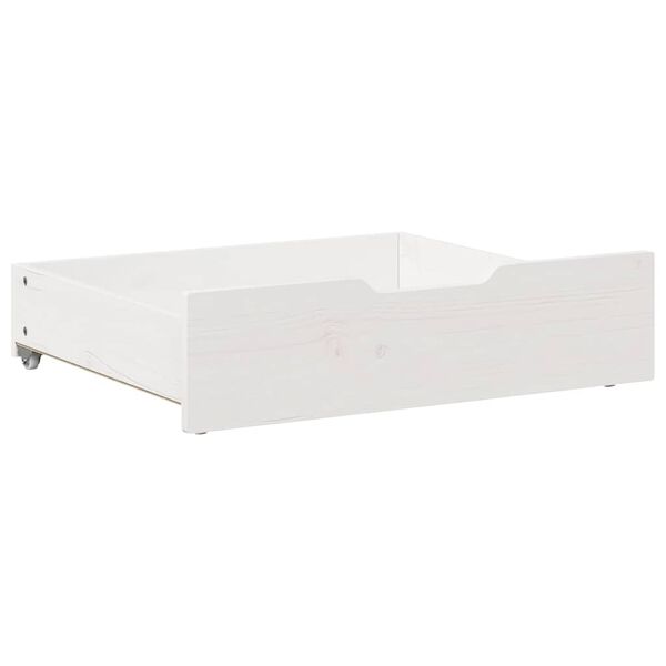vidaXL Gavetas para cama 2 pcs 75x55x17 cm pinho maci&ccedil;o branco