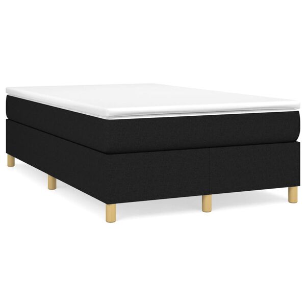 vidaXL Cama boxspring com colch&atilde;o 120x190 cm tecido preto