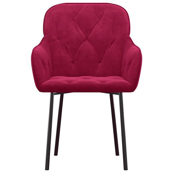 vidaXL Cadeiras de jantar 2 pcs veludo vermelho tinto