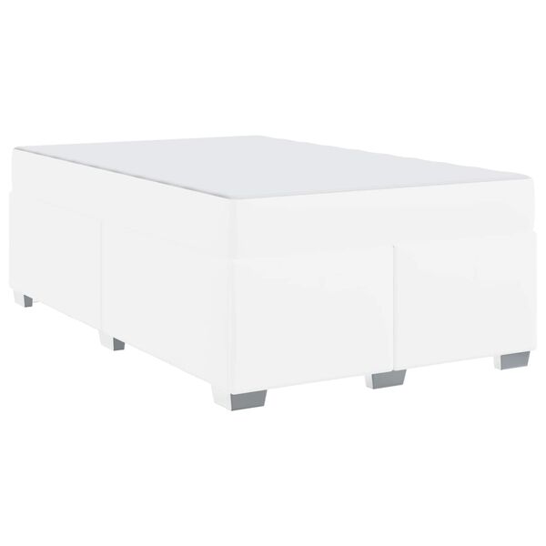 vidaXL Estrutura da Cama com colch&atilde;o Branco 120 x 190 cm tecido