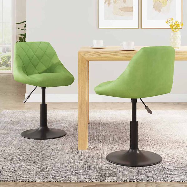 vidaXL Cadeiras de jantar giratórias 2 pcs veludo verde-claro