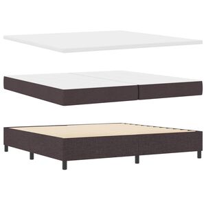 vidaXL Cama Box com colch&atilde;o Castanho escuro 200 x 200 cm tecido