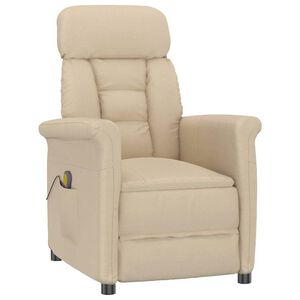 vidaXL Cadeira de massagem Creme 96.5 x 70.5 x 95 cm Microfibra