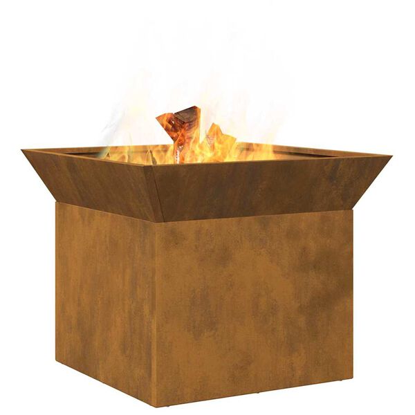 vidaXL Fire Pit Ferro Enferrujado 50 x 50 x 40 cm A&ccedil;o corten