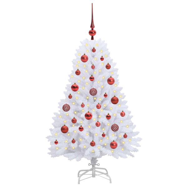 vidaXL &Aacute;rvore de Natal Articulada Artificial Branco 120 cm PVC e A&ccedil;o