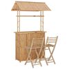 vidaXL 3 pcs conjunto de bar em bambu