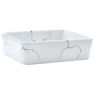 vidaXL Lavat&oacute;rio de bancada retangular 46x35,5x13 cm cer&acirc;mica branco