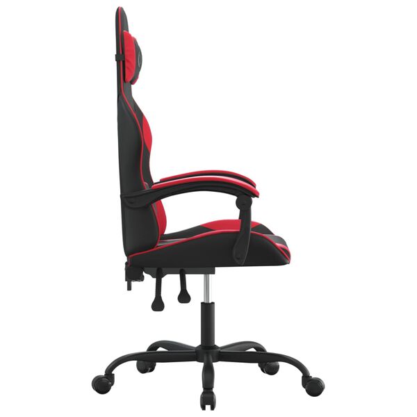 vidaXL Cadeira de gaming couro artificial preto e vermelho