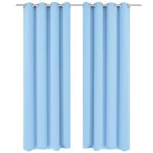 vidaXL Cortinas blackout 2 pcs com ilh&oacute;s de metal 135x175 cm turquesa