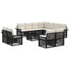 vidaXL Conjunto de Sof&aacute; de Jardim 12 pcs Preto e Branco Creme vime PE