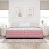 vidaXL Estrutura da Cama com colch&atilde;o Rosa 200 x 200 cm tecido