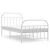 vidaXL Estrutura de cama com cabeceira e p&eacute;s 100x200 cm metal branco
