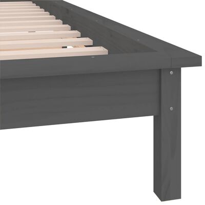 vidaXL Estrutura de cama c/ luzes LED 90x200cm madeira maciça cinzento