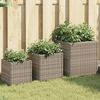 vidaXL Vasos de jardim 3 pcs vime PE cinzento