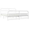 vidaXL Estrutura de cama com cabeceira e p&eacute;s 200x200 cm metal branco
