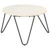 vidaXL Mesa centro 65x65x42cm pedra genu&iacute;na textura m&aacute;rmore branco