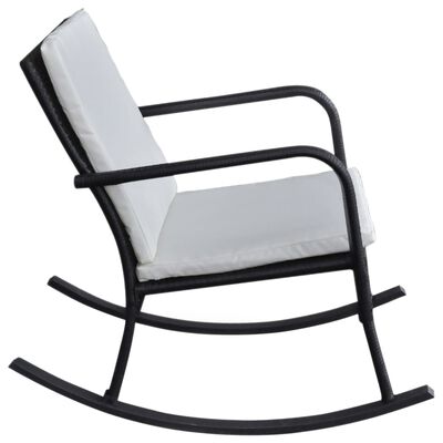 vidaXL Cadeira de baloiço para jardim vime PE preto