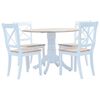 vidaXL 5pcs conjunto jantar madeira seringueira maci&ccedil;a branco castanho
