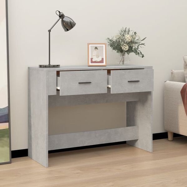 vidaXL Mesa consola 100x39x75 cm derivados de madeira cinzento-cimento