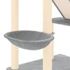 vidaXL &Aacute;rvore gatos altura ajust&aacute;vel ch&atilde;o-teto 277-303 cm cinza-claro