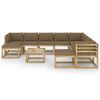vidaXL 11pcs conjunto lounge de jardim com almofad&otilde;es pinho impregnado