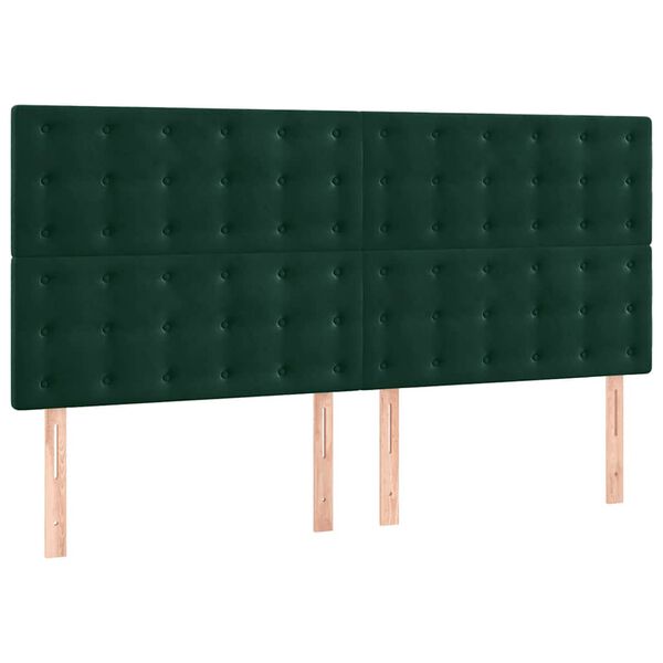 vidaXL Cabeceira Verde Escuro 160x5x118/128 cm Veludo