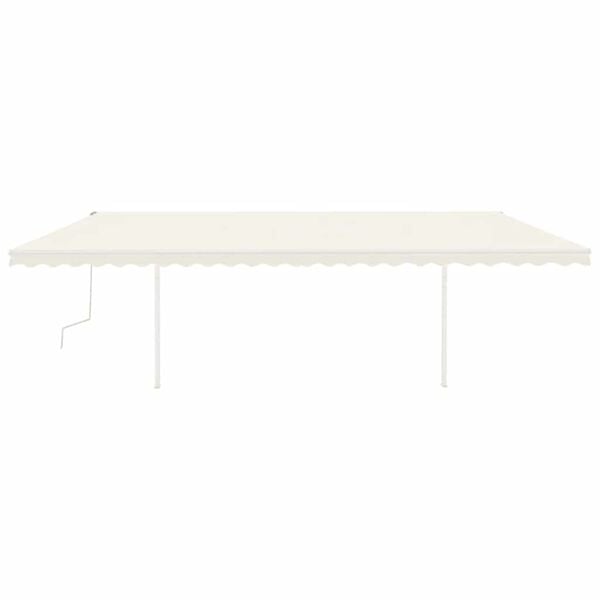 vidaXL Toldo retr&aacute;til manual com LED 6x3 m cor creme