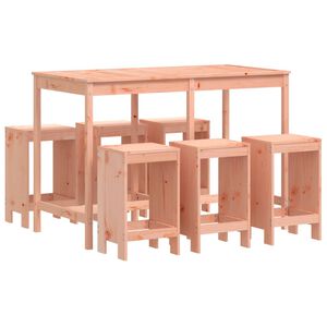 vidaXL 7 pcs conjunto de bar para jardim madeira de douglas maci&ccedil;a