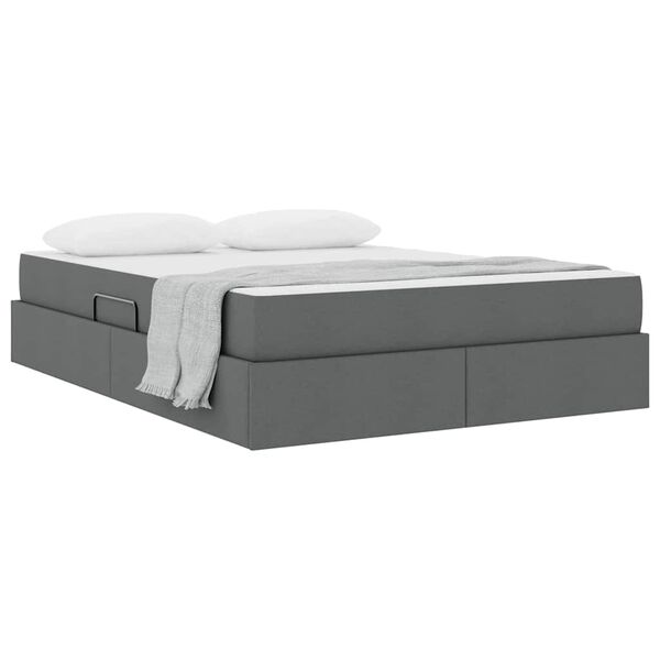 vidaXL Cama com arruma&ccedil;&atilde;o e colch&atilde;o Cinza Escuro 140 x 200 cm